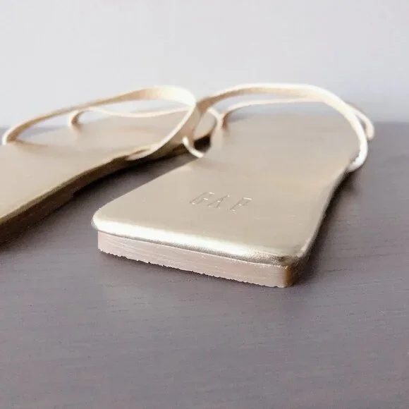 Gap Square Toe Sandals Gold Size 10 women’s shoes slides - Picture 10 of 14